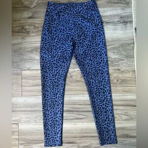 Calia Essential High Rise 7/8 Length Leopard Print Leggings Blue Size Small